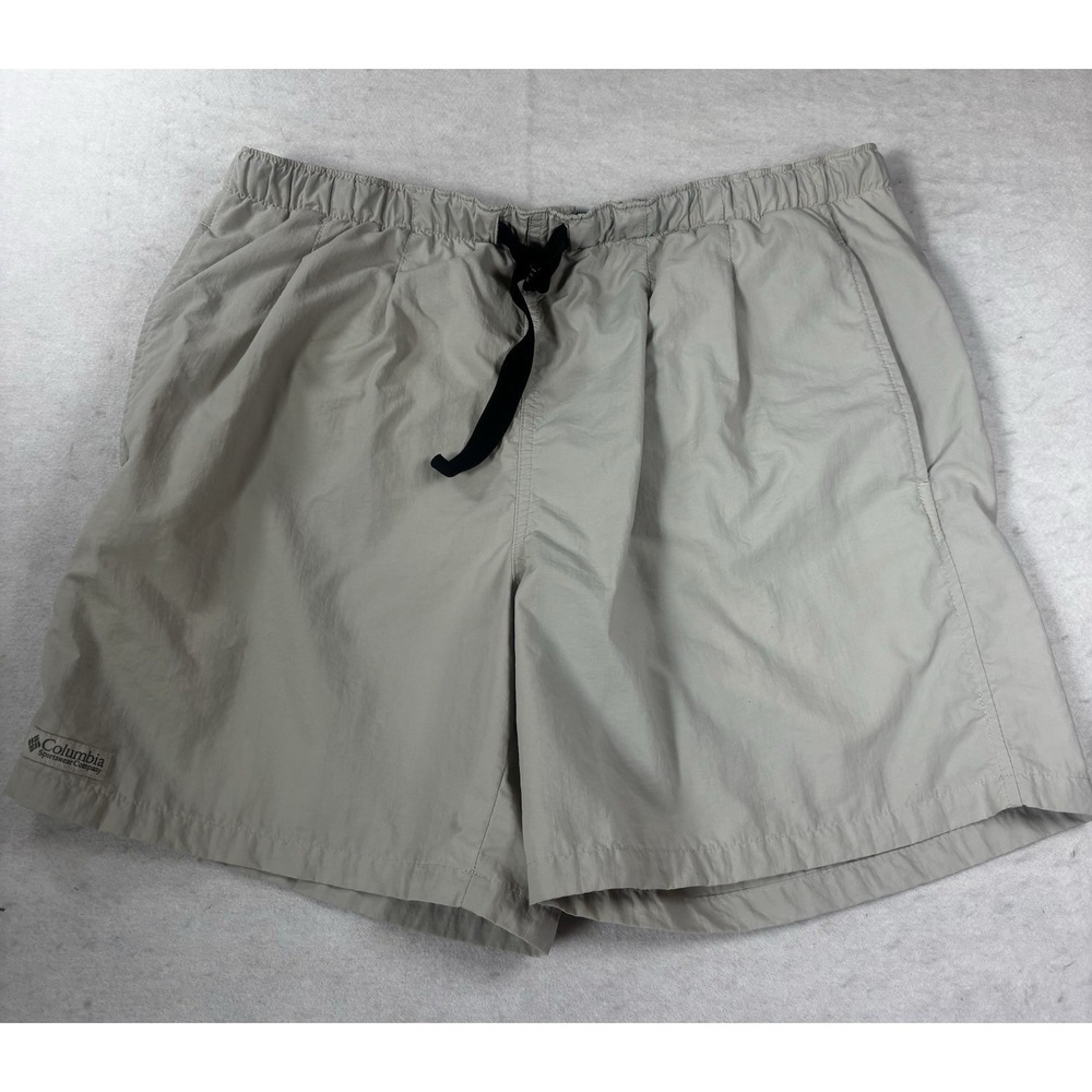 Columbia Fishing Shorts Men's M (34x6) Swim Trunks Khaki Mesh Lining